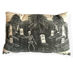 John Derian Rest in Peace Halloween Lumbar Pillow 18"x12"